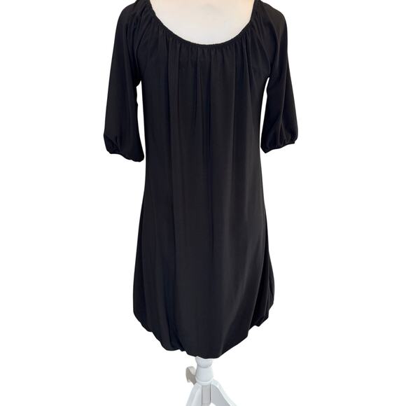 White House Black Market size XS stretchy black knee length dress - Picture 1 of 12